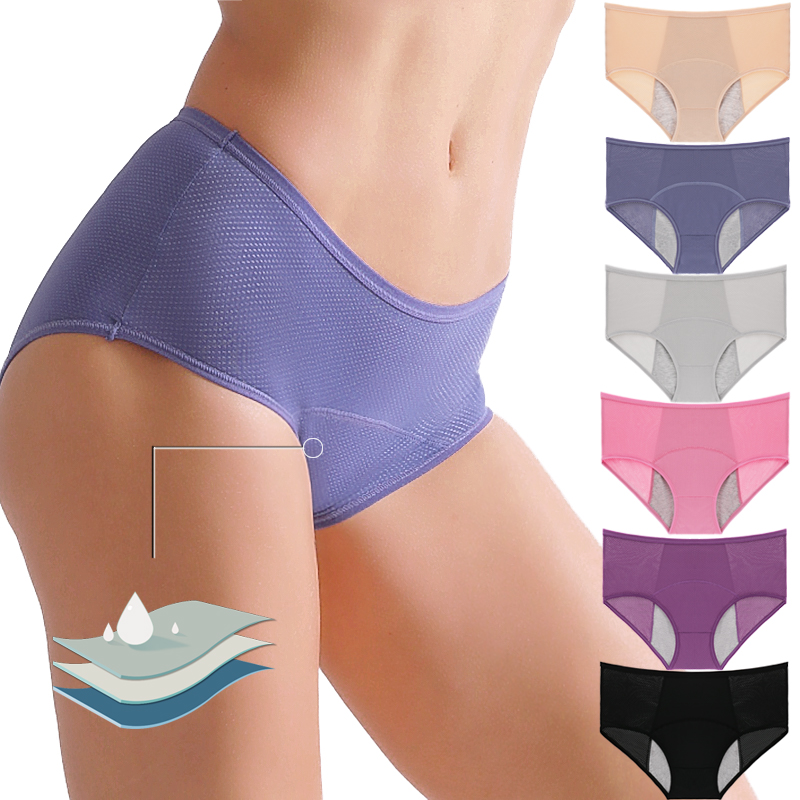 Period Panty Absorbent - Damen-Periodenunterwäsche, hochgeschnittene, auslaufsichere Menstruationshöschen, atmungsaktiv, wiederverwendbar,